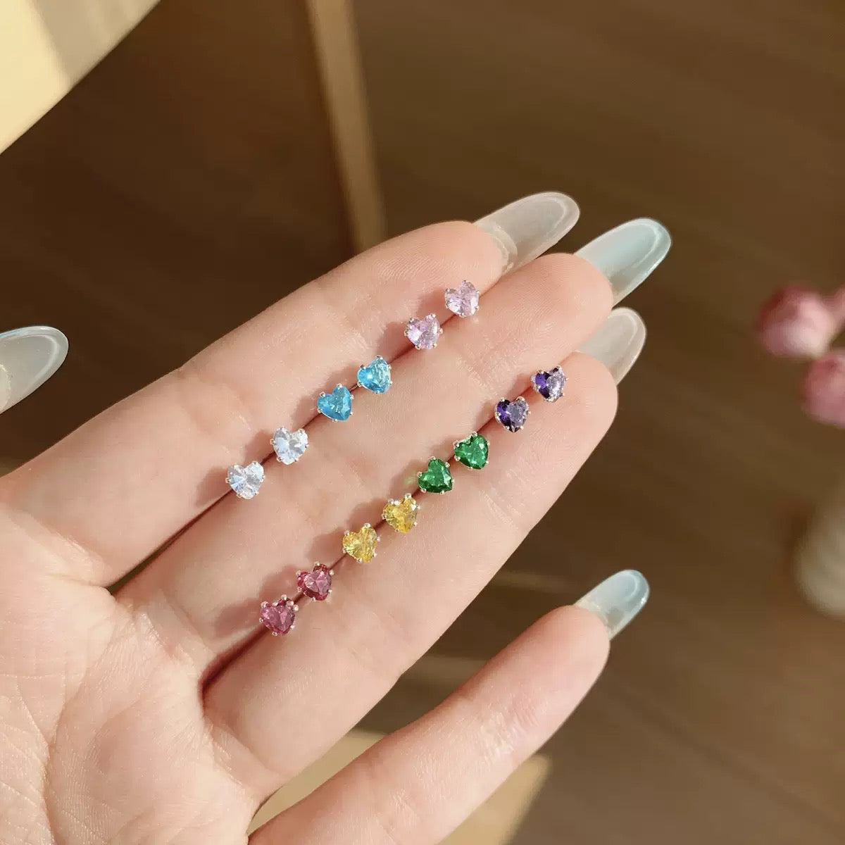 Shiny Star and Heart Earring Set