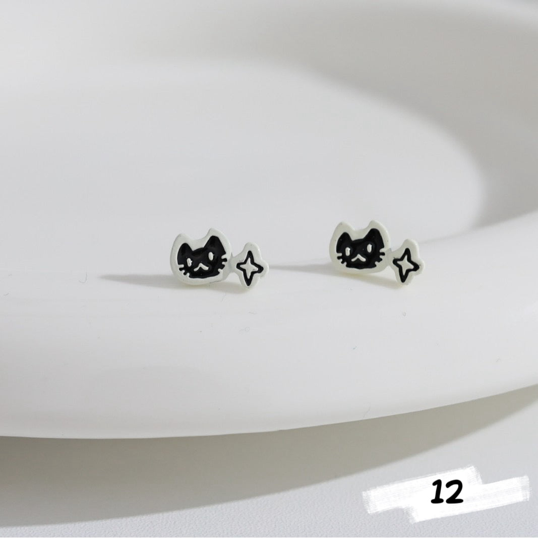 Silver Animal Stud Earrings
