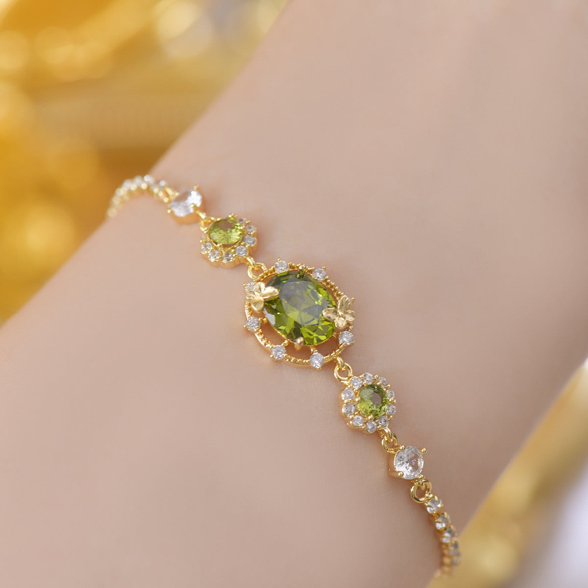 Luxe Openwork Fresh Green Jewelry Set
