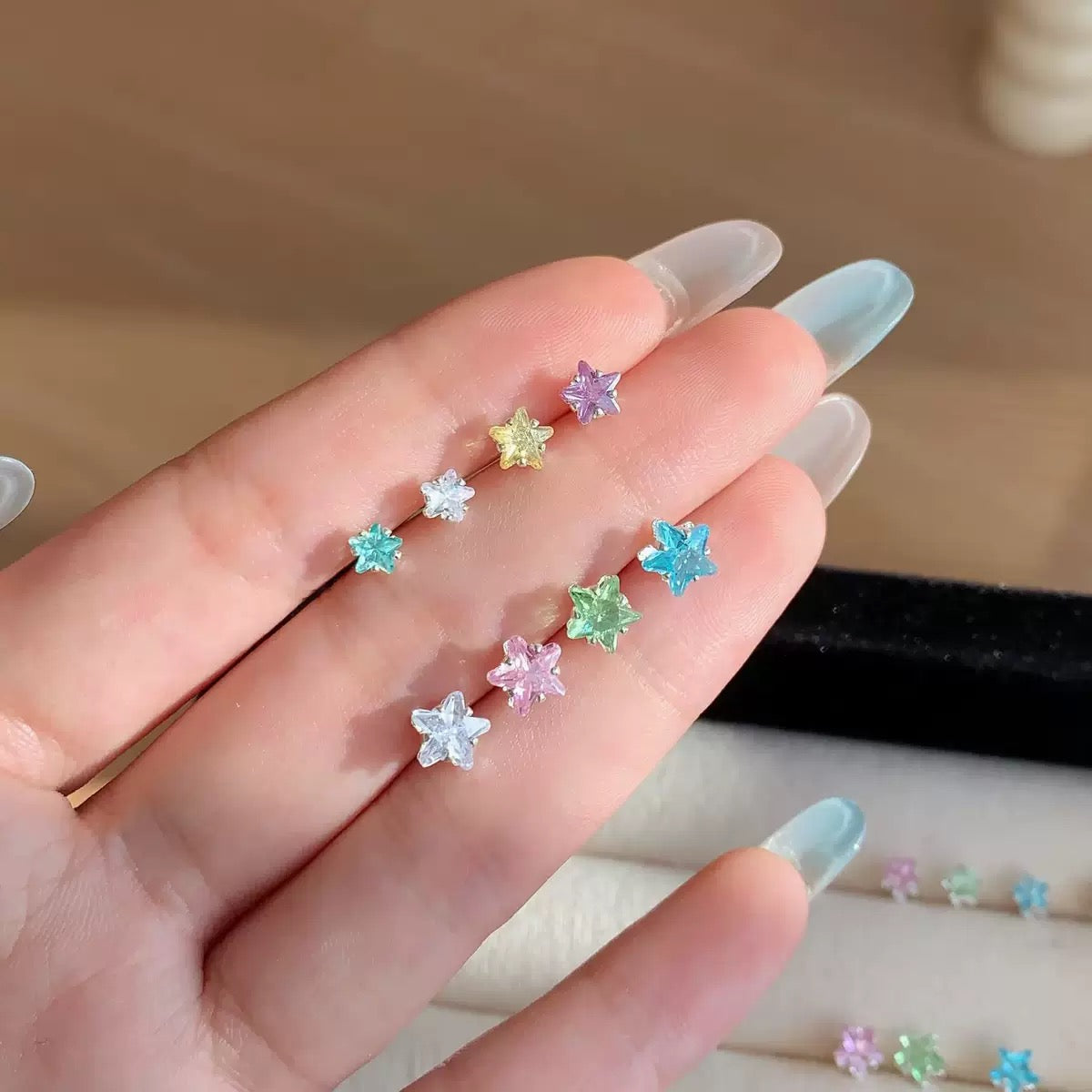 Shiny Star and Heart Earring Set