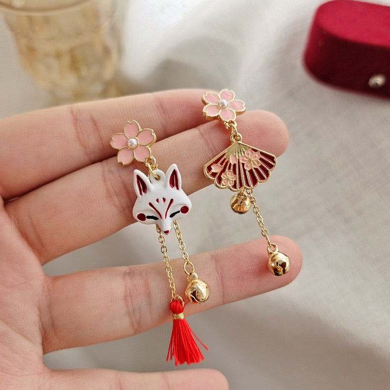 Fox and Fan Earrings