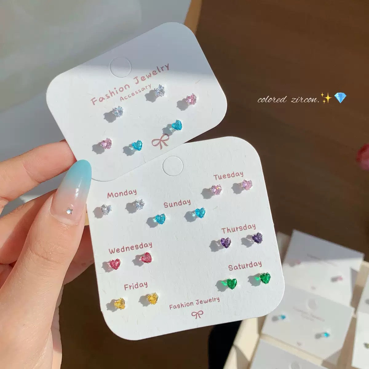 Shiny Star and Heart Earring Set