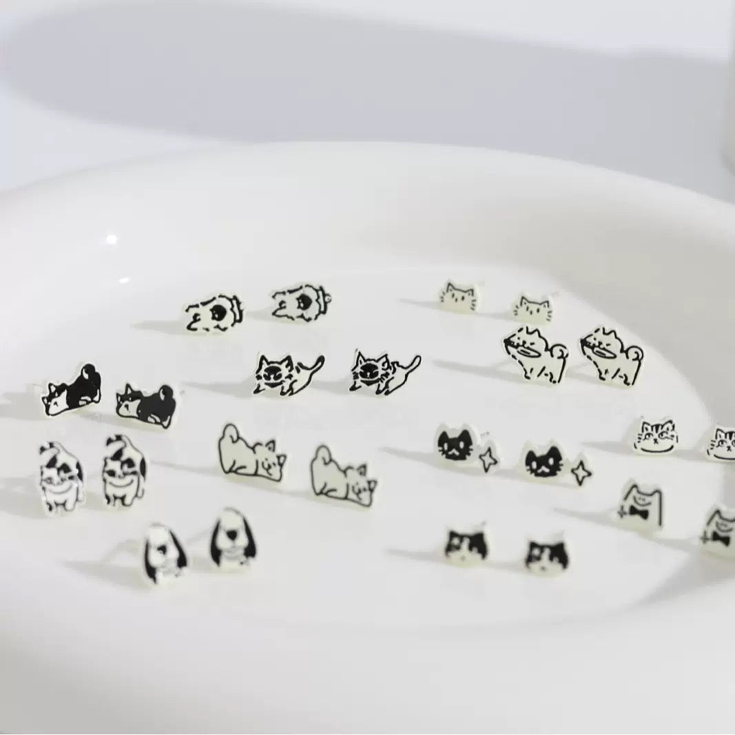Silver Animal Stud Earrings
