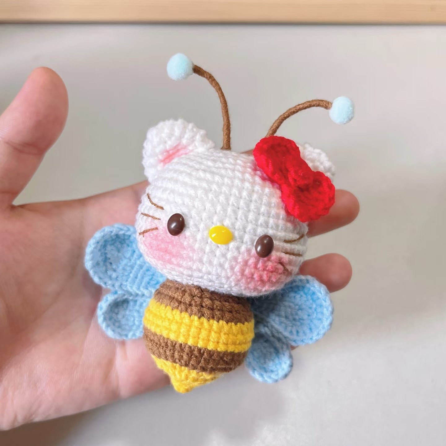HK Kitty Bee Handmade Crocheted Doll