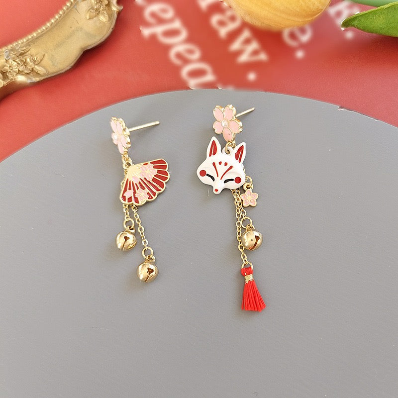 Fox and Fan Earrings