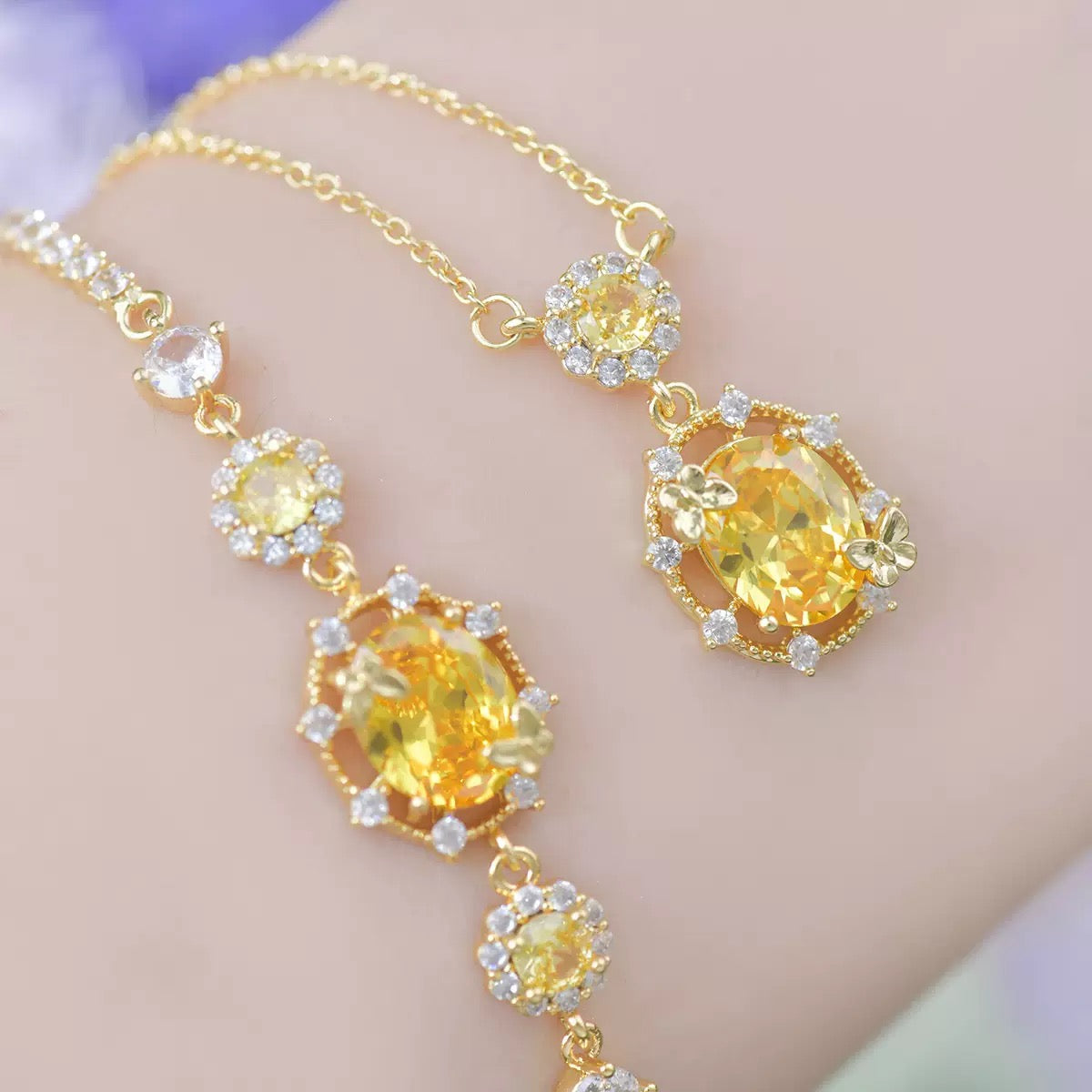 Luxe Openwork Shiny Golden Jewelry Set