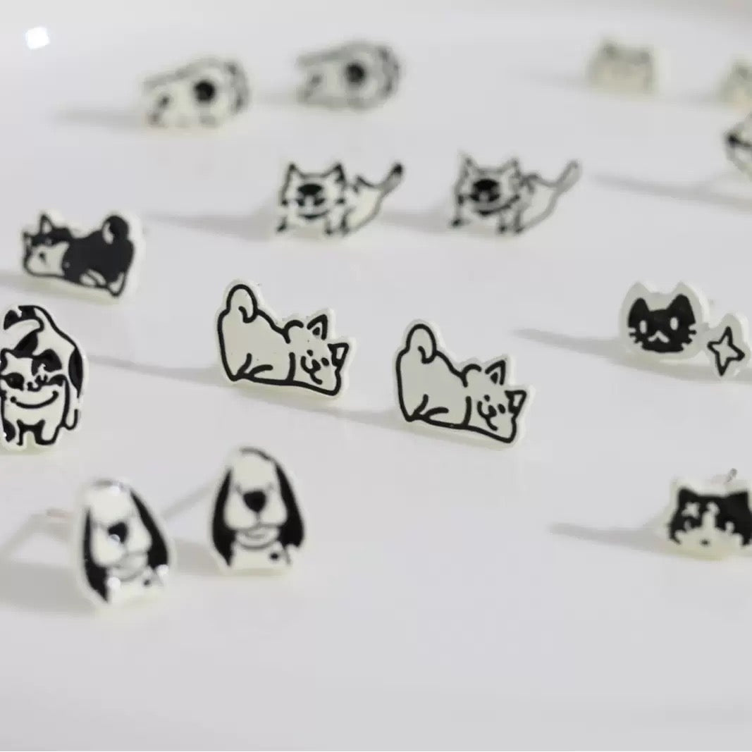 Silver Animal Stud Earrings