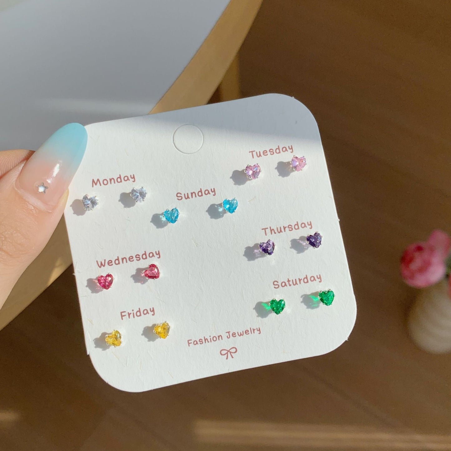 Shiny Star and Heart Earring Set