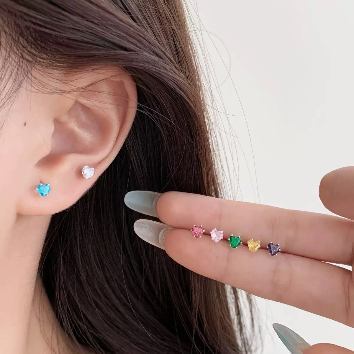 Shiny Star and Heart Earring Set