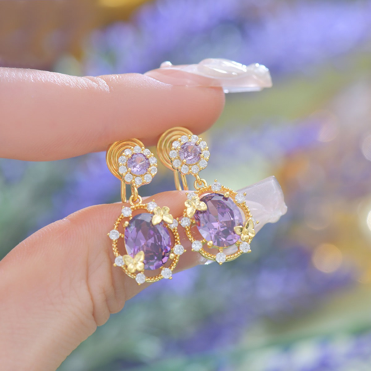 Luxe Openwork Mystic Violet Jewelry Set