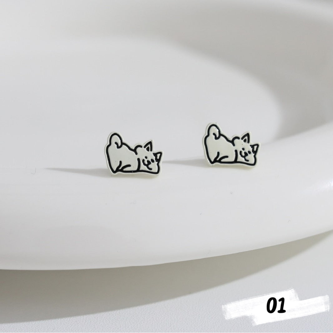 Silver Animal Stud Earrings