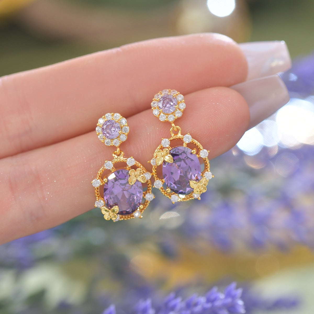 Luxe Openwork Mystic Violet Jewelry Set