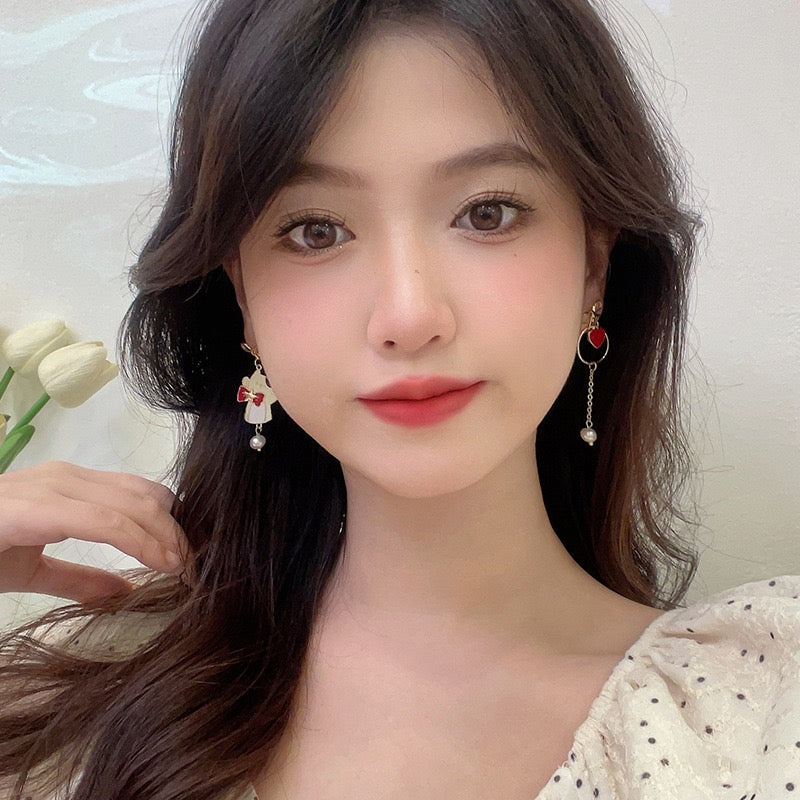 Cat and Heart Earrings