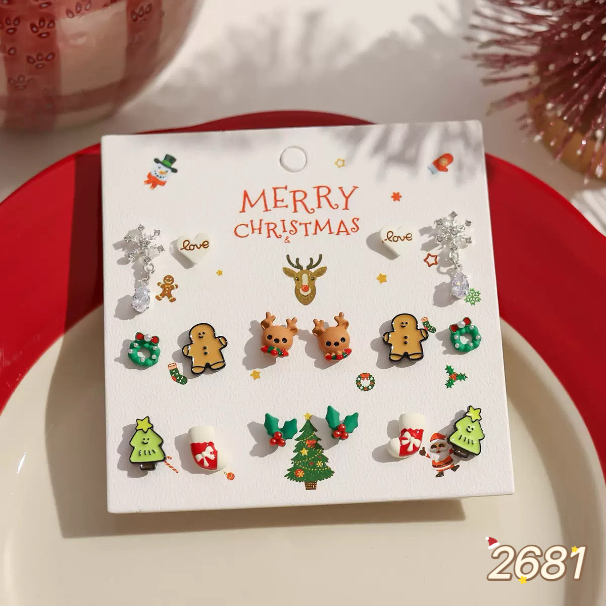 Christmas Earring Set - 8 pairs