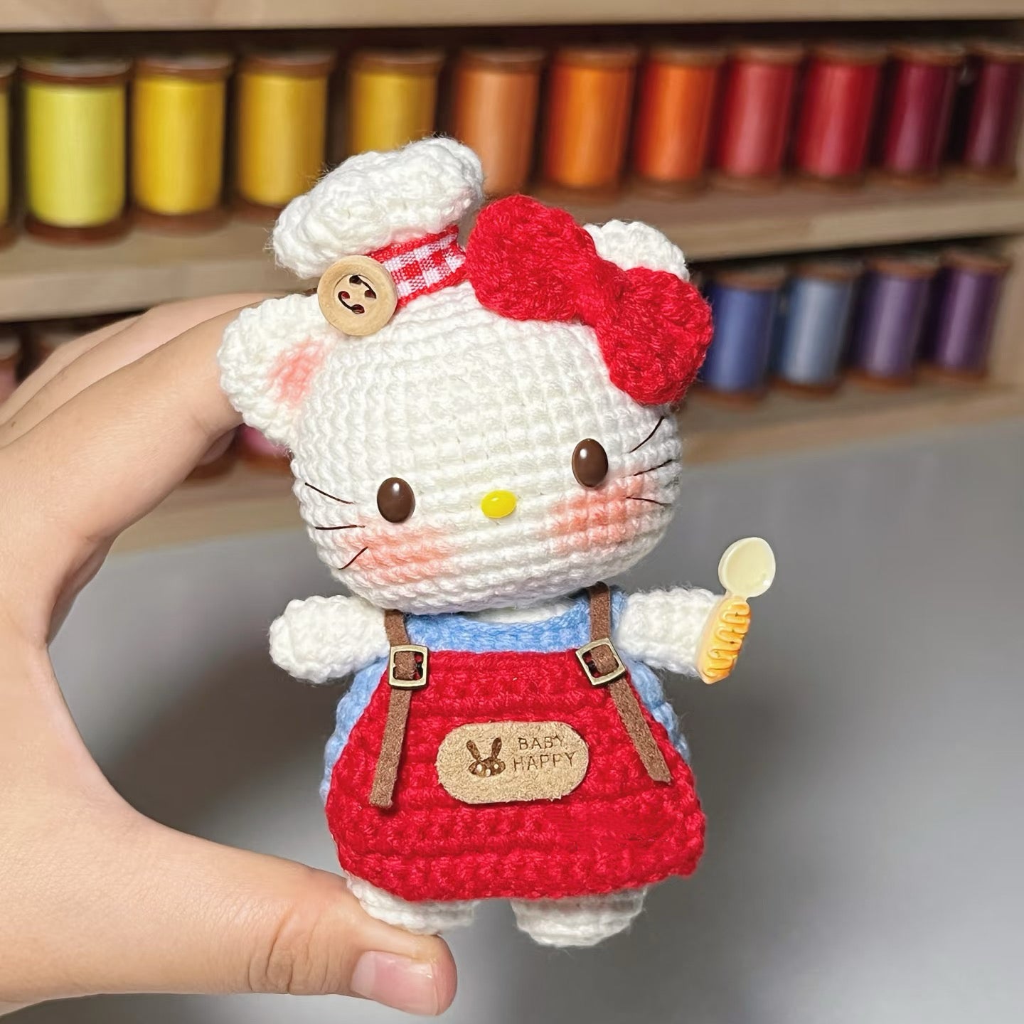 KT Cooker Kitty Handmade Crocheted Doll