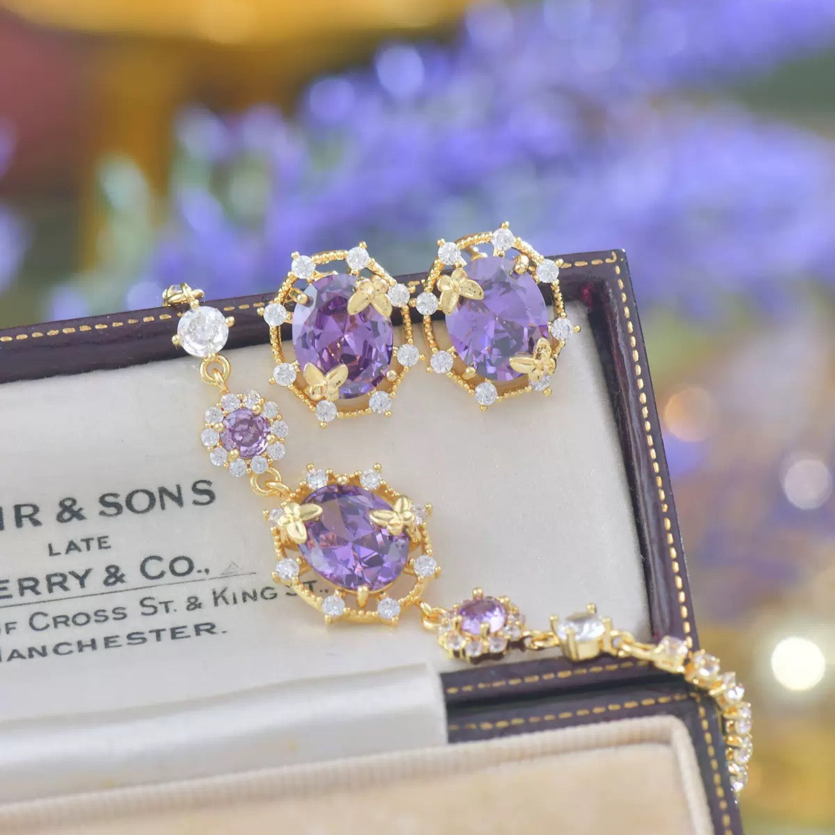 Luxe Openwork Mystic Violet Jewelry Set
