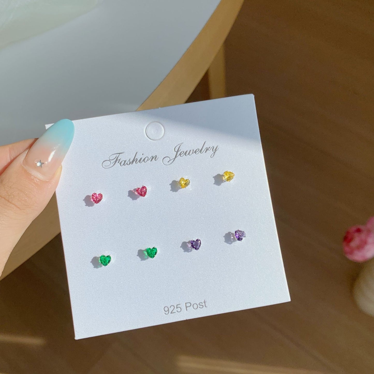 Shiny Star and Heart Earring Set