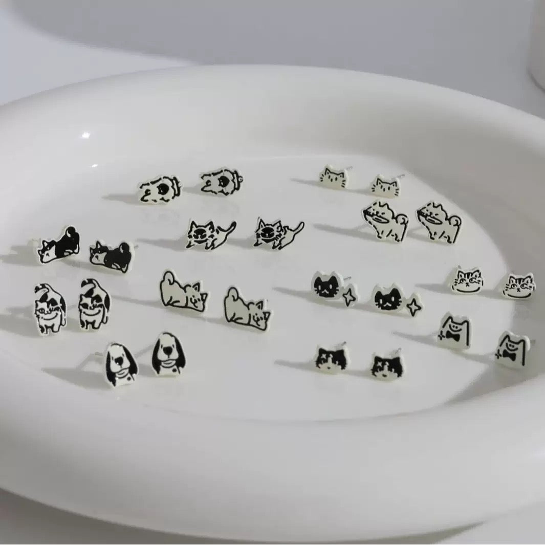Silver Animal Stud Earrings