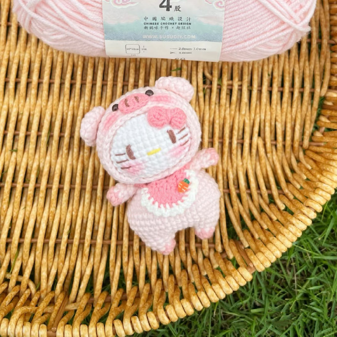 KT Pink Kitty Handmade Crocheted Doll