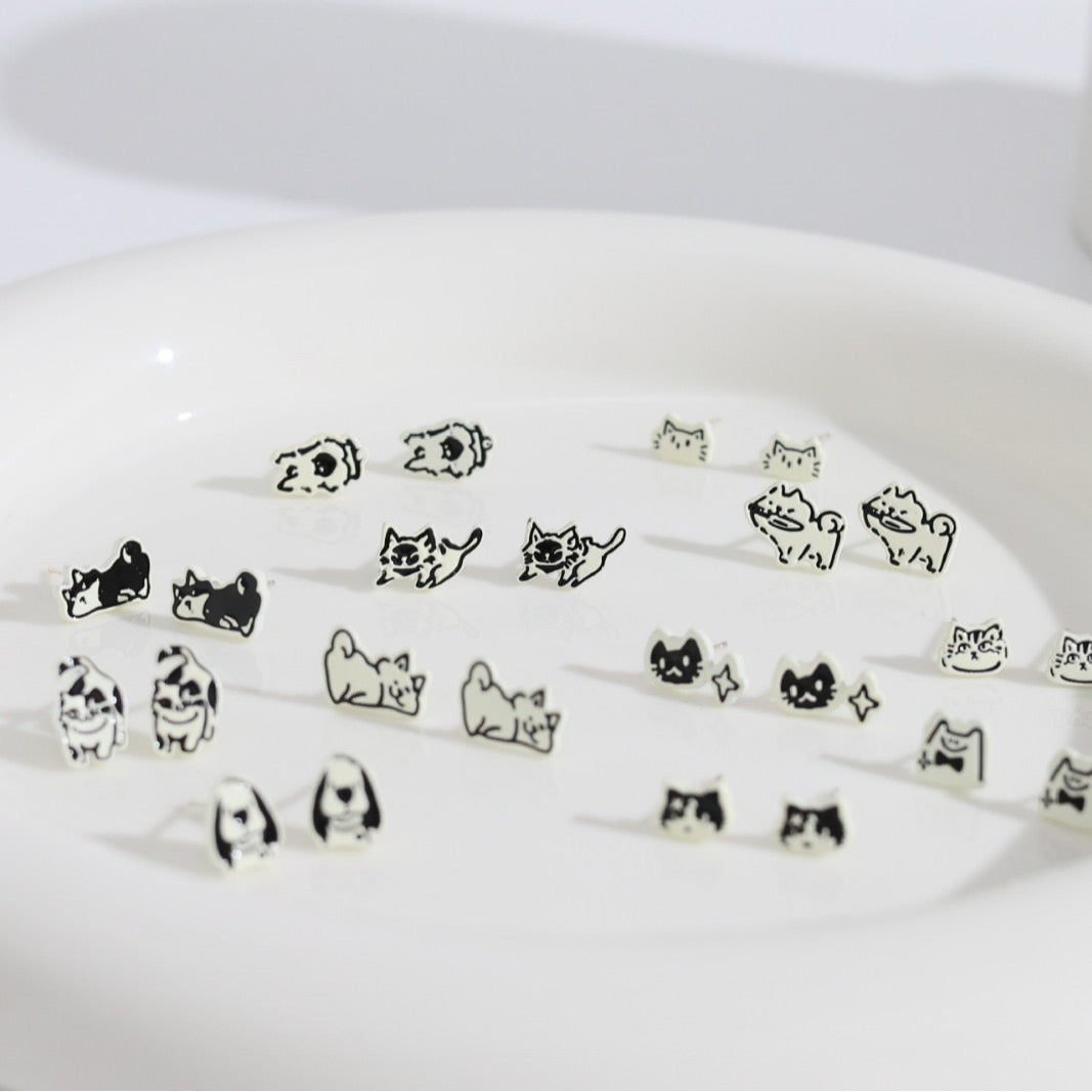 Silver Animal Stud Earrings