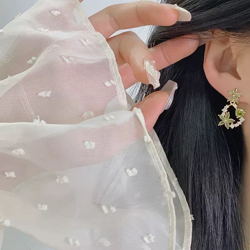 Luxe Flower Fresh Green Jewelry Set