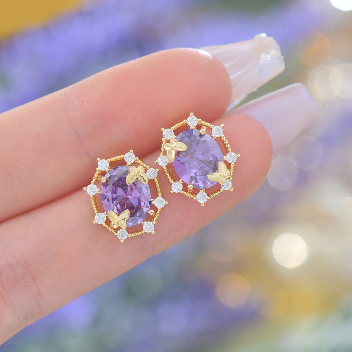 Luxe Openwork Mystic Violet Jewelry Set