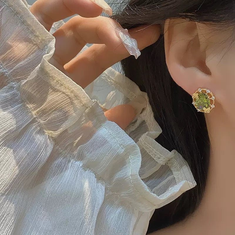 Luxe Openwork Fresh Green Jewelry Set
