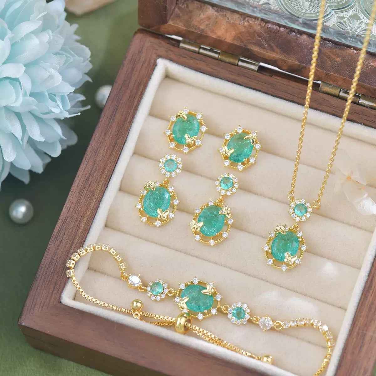 Luxe Openwork Paraiba Jewelry Set