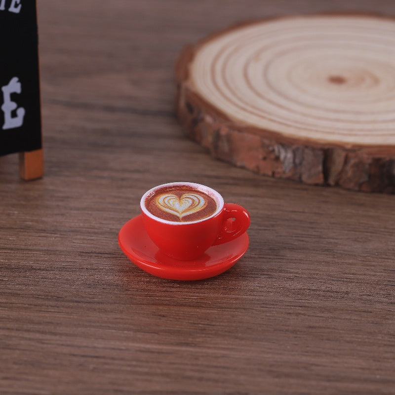 Miniature ornaments, doll house scene, realistic mini coffee cup, coffee beans, DIY resin jewelry accessories factory