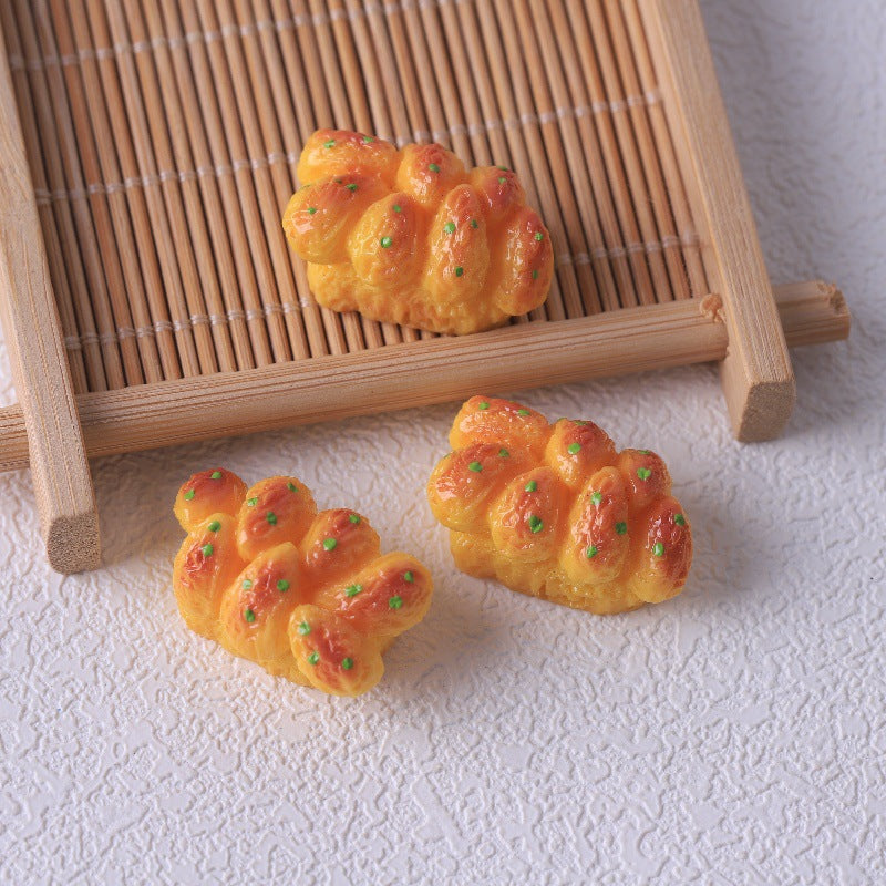 Food Play DIY Accessories Realistic Miniature Bread Butter Glue Handmade Decoration Key Buckle Pendant Resin Accessories