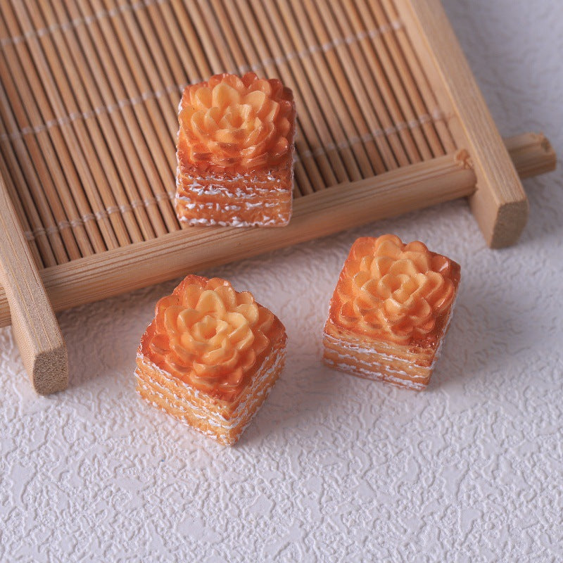 Food Play DIY Accessories Realistic Miniature Bread Butter Glue Handmade Decoration Key Buckle Pendant Resin Accessories