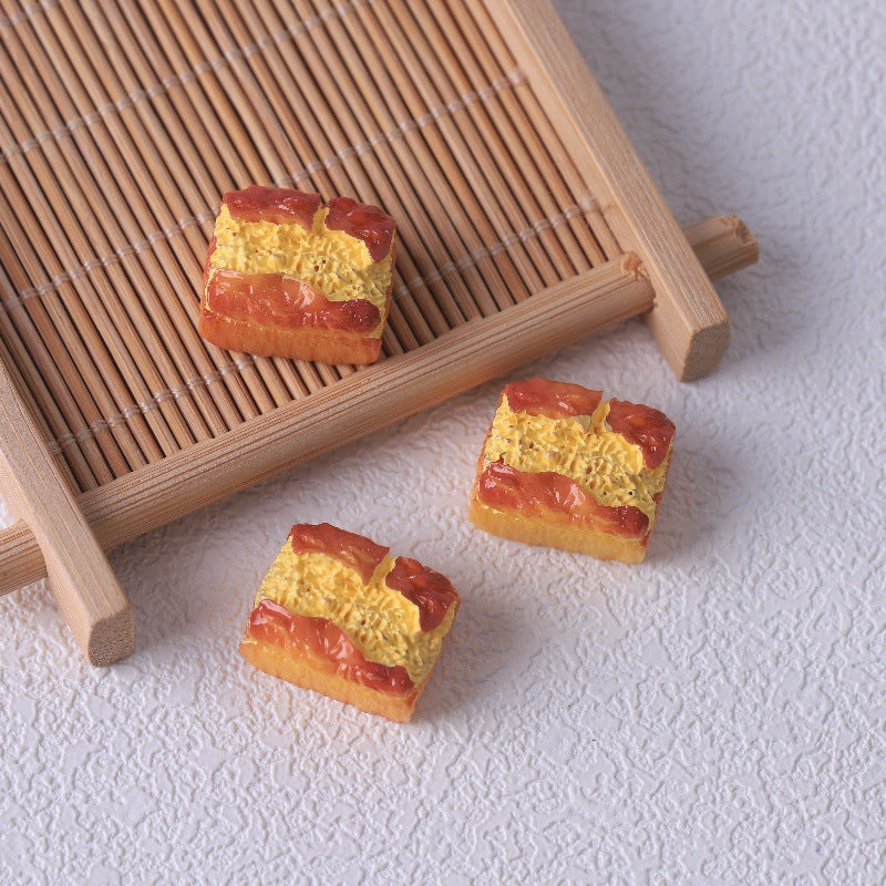 Food Play DIY Accessories Realistic Miniature Bread Butter Glue Handmade Decoration Key Buckle Pendant Resin Accessories