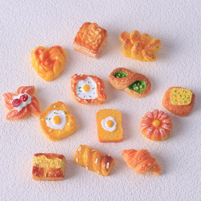 Food Play DIY Accessories Realistic Miniature Bread Butter Glue Handmade Decoration Key Buckle Pendant Resin Accessories