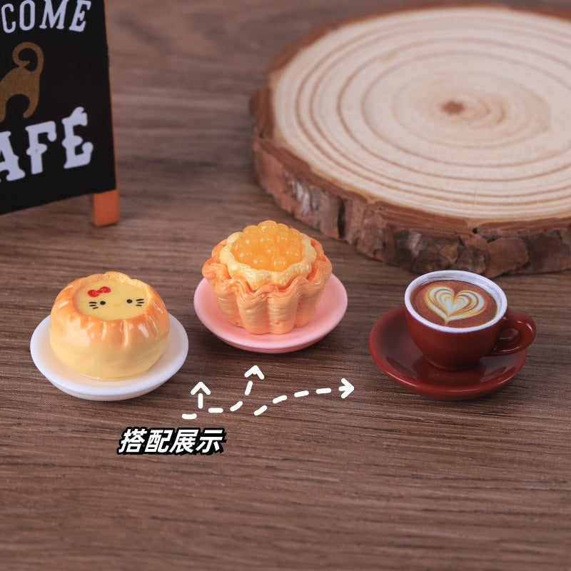 Miniature ornaments, doll house scene, realistic mini coffee cup, coffee beans, DIY resin jewelry accessories factory