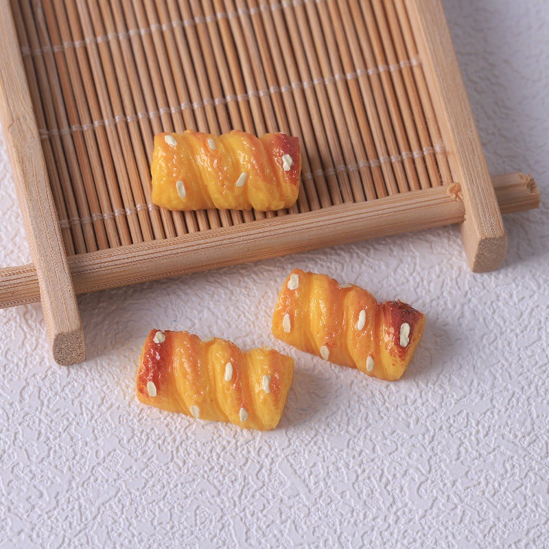 Food Play DIY Accessories Realistic Miniature Bread Butter Glue Handmade Decoration Key Buckle Pendant Resin Accessories
