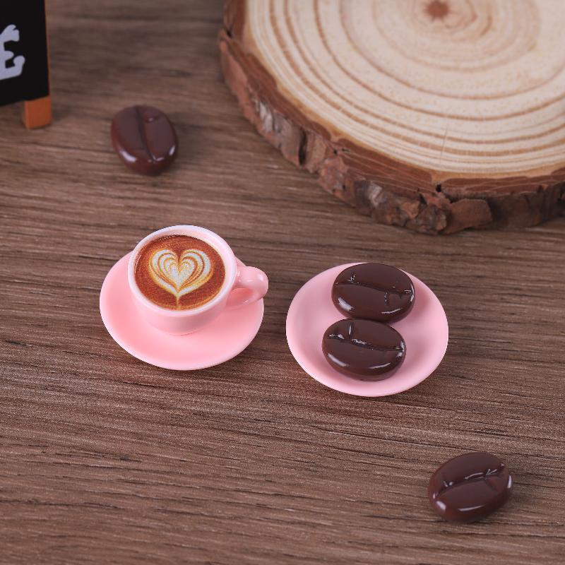 Miniature ornaments, doll house scene, realistic mini coffee cup, coffee beans, DIY resin jewelry accessories factory