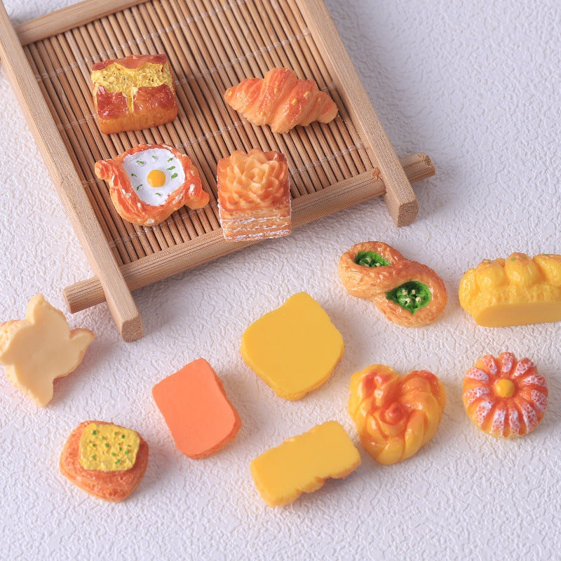 Food Play DIY Accessories Realistic Miniature Bread Butter Glue Handmade Decoration Key Buckle Pendant Resin Accessories