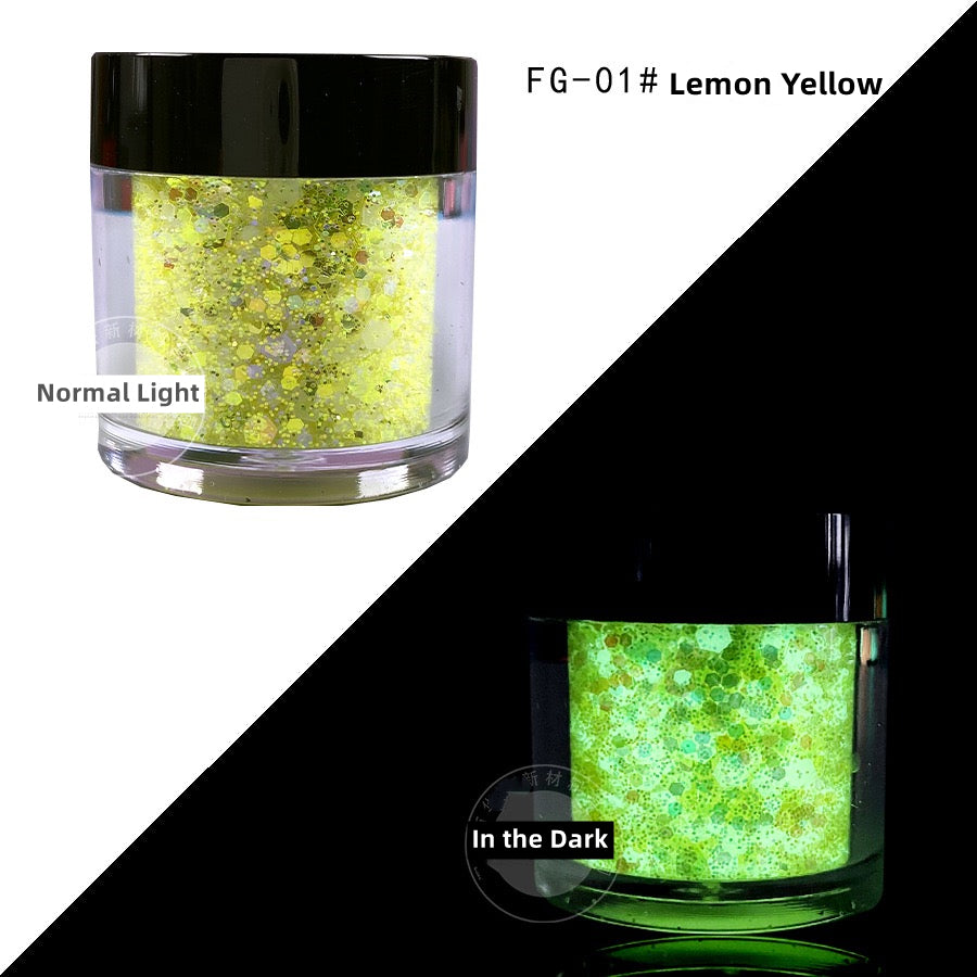 Glowing Powder 12 colors Set (Strong Luminous)