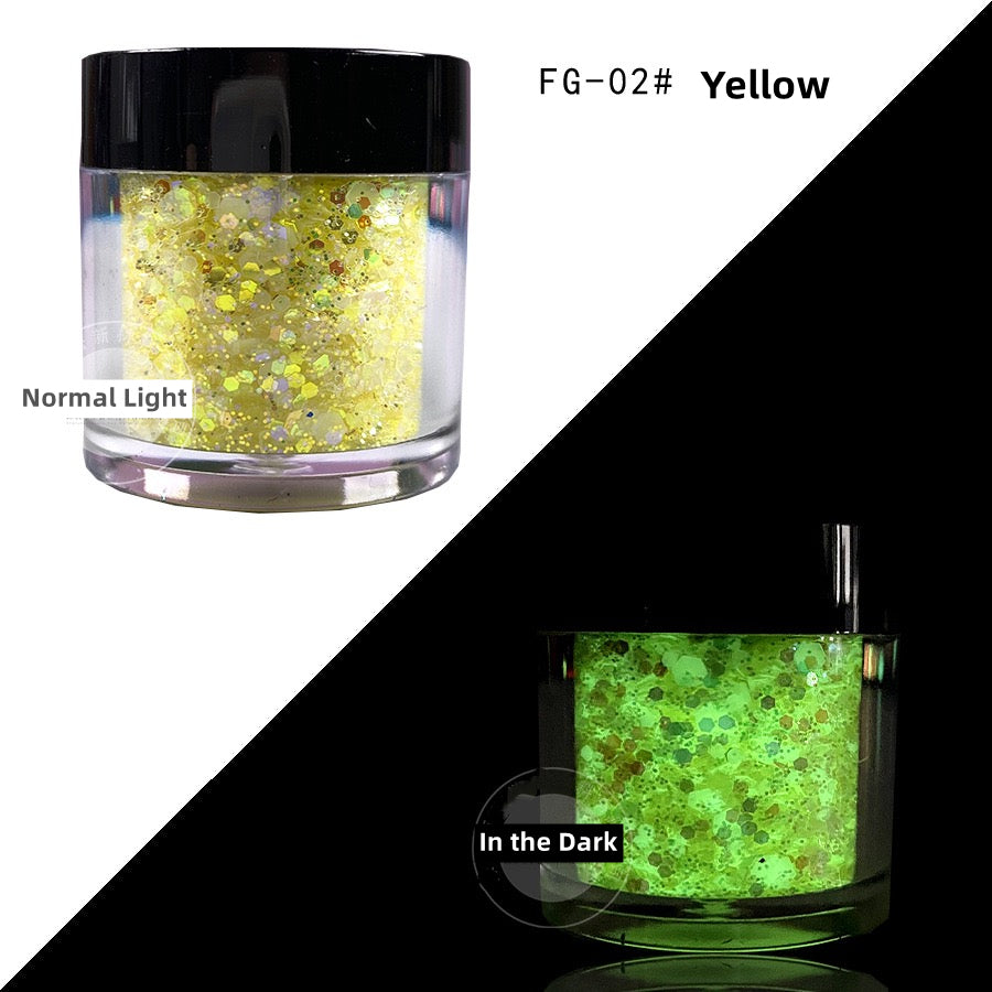 Glowing Powder 12 colors Set (Strong Luminous)