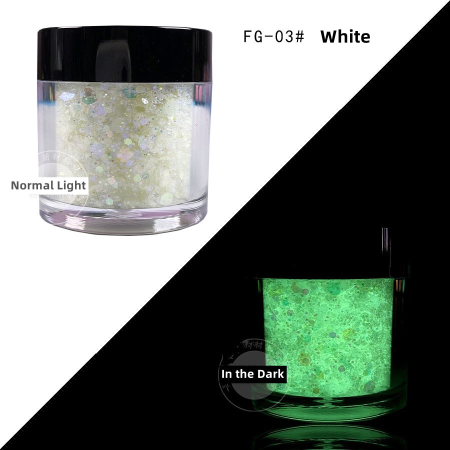 Glowing Powder 12 colors Set (Strong Luminous)