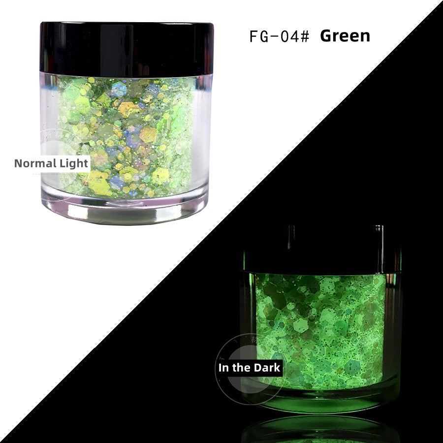 Glowing Powder 12 colors Set (Strong Luminous)