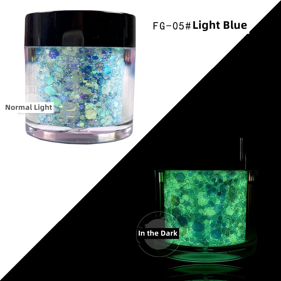 Glowing Powder 12 colors Set (Strong Luminous)