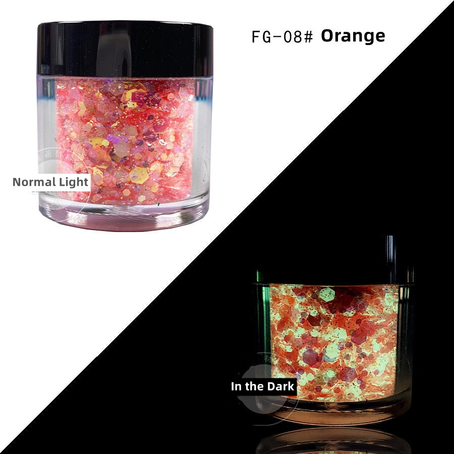 Glowing Powder 12 colors Set (Strong Luminous)