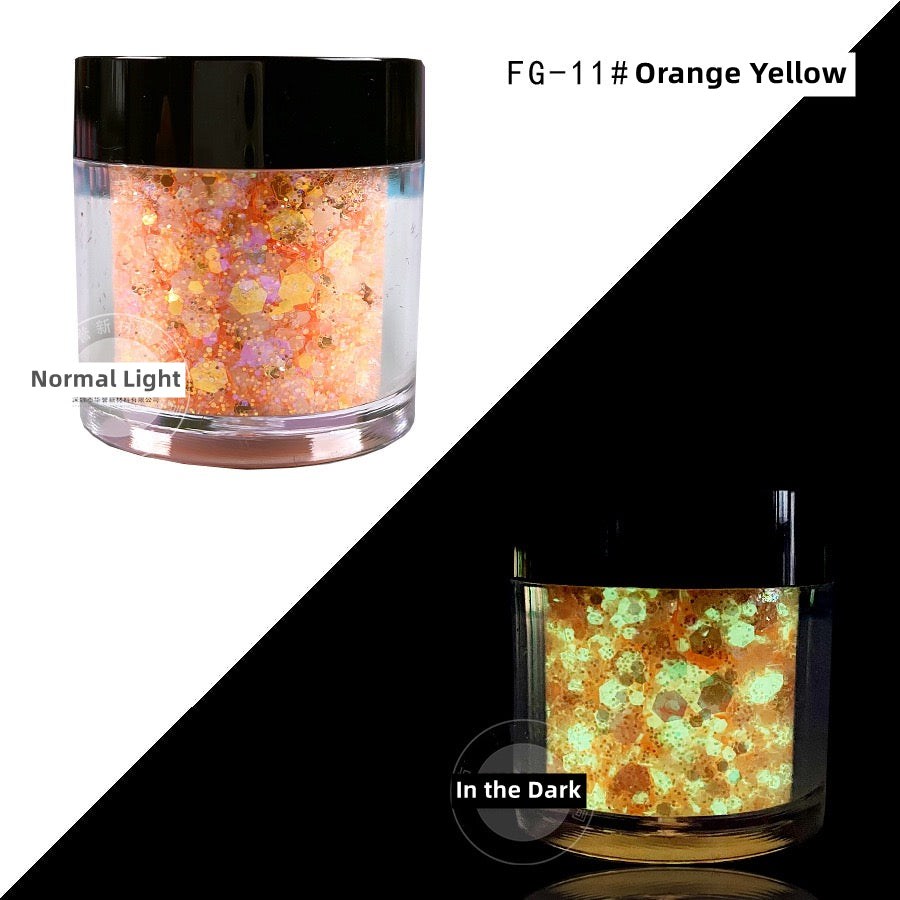 Glowing Powder 12 colors Set (Strong Luminous)