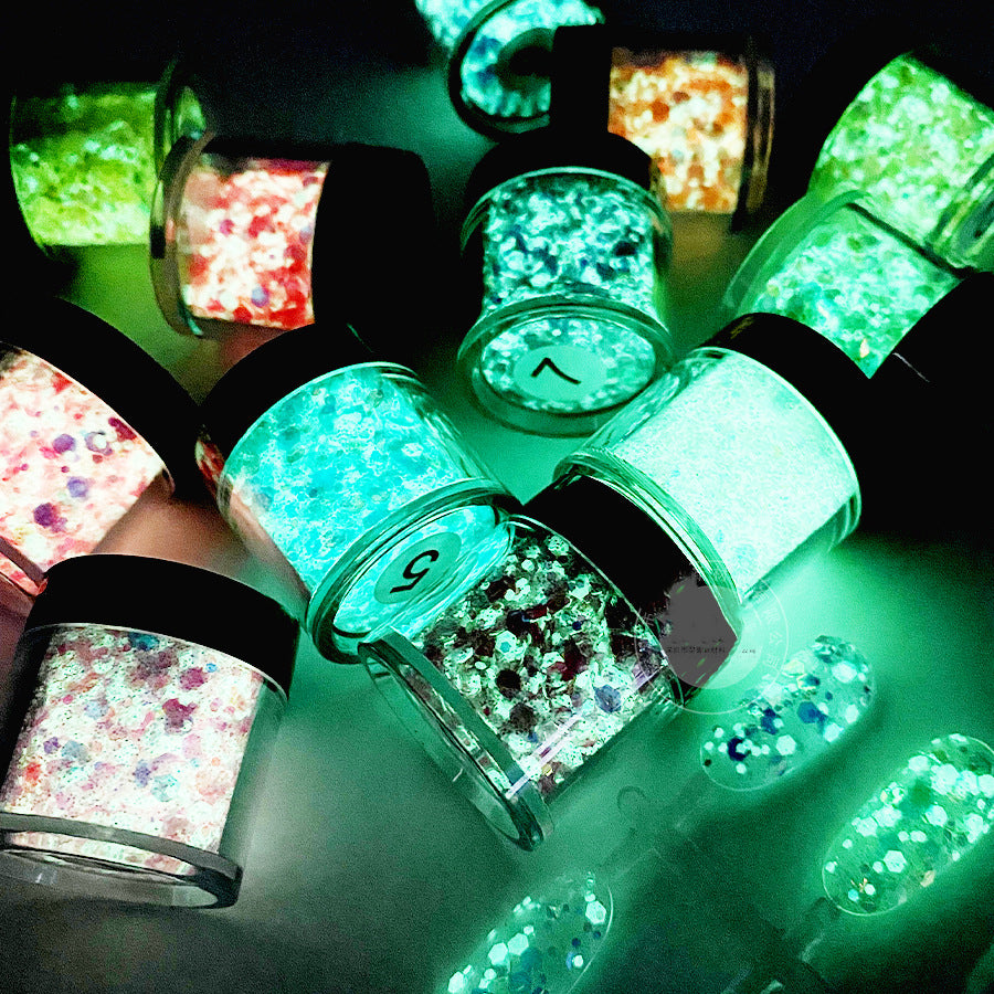 Glowing Powder 12 colors Set (Strong Luminous)