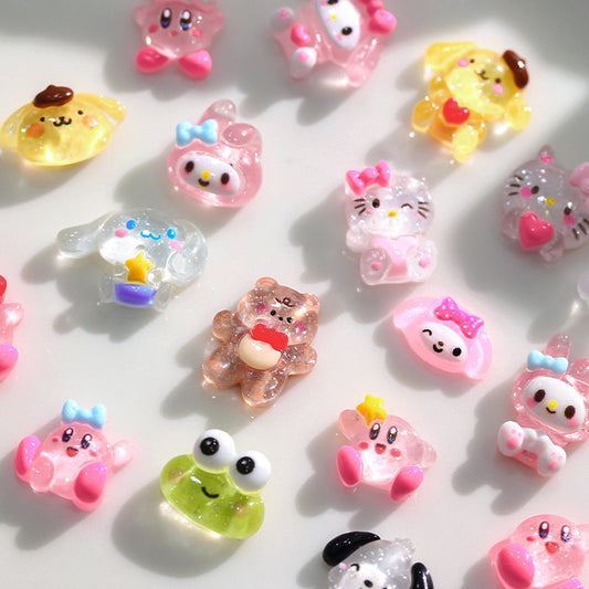 Kiirby Head Resin Charms 10 pcs