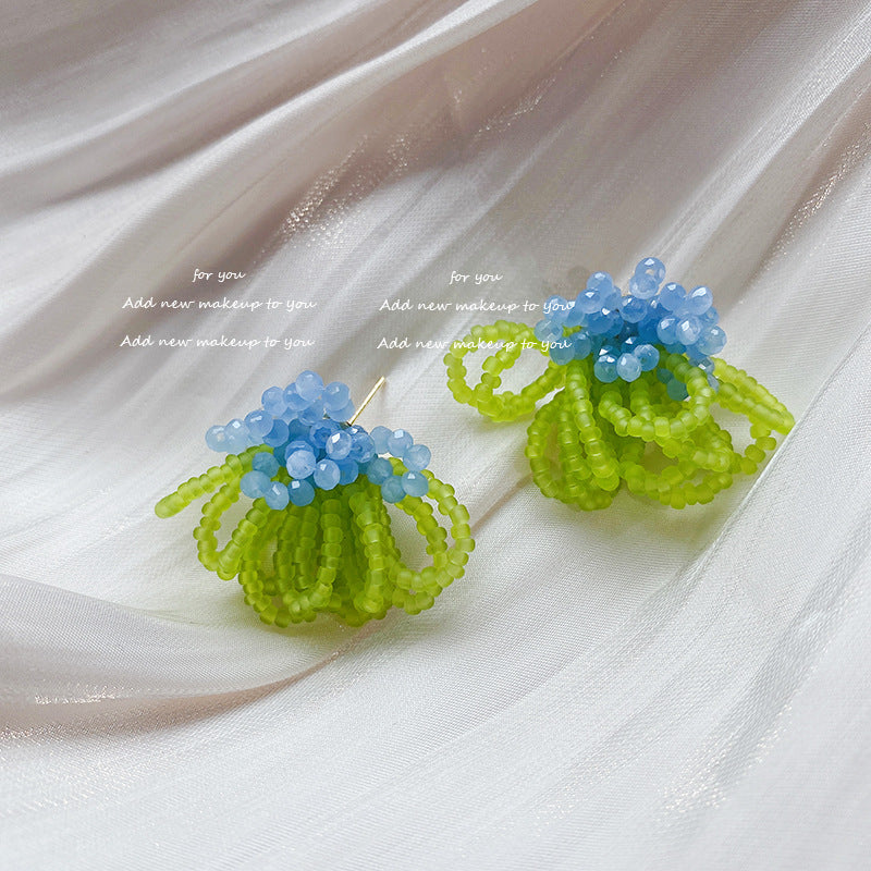 Contrast Color Beaded Earrings