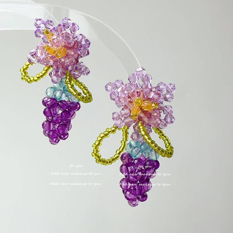 Fresh grape flower earrings