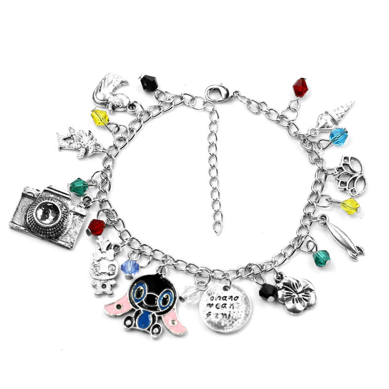 Cute Stitch Camera PanDola Beaded Bracelet