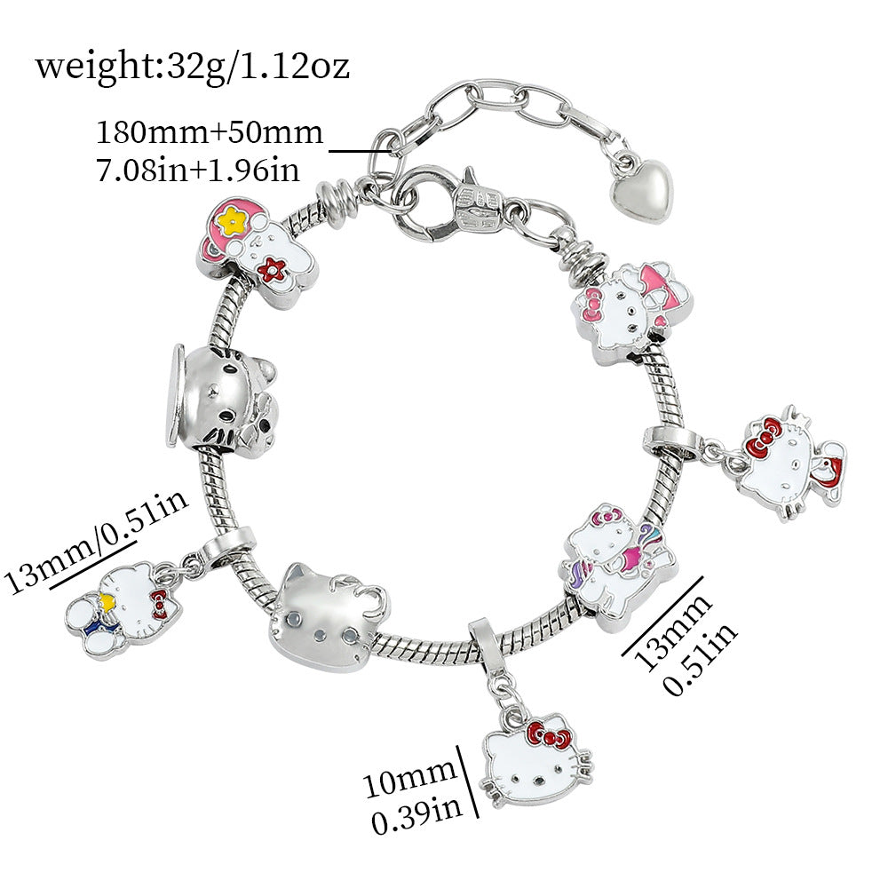 Cute HK Kitty PanDola Beaded Bracelet